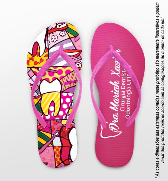 Chinelo Formatura Odontologia Mosaico Personalizado COD 10618