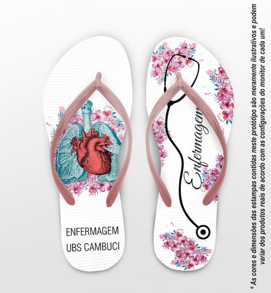Chinelo Formatura Personalizado Enfermagem com Esteto COD 9171