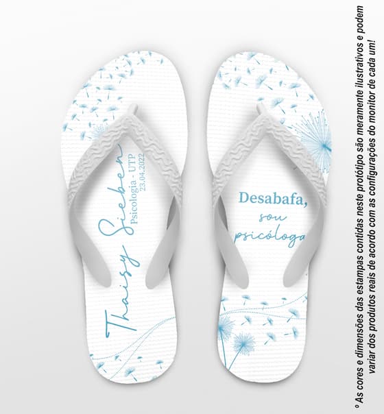 Chinelo Formatura Psicologia Dente de Leão Personalizado COD 10622