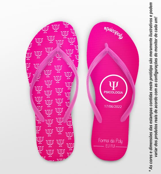 Chinelo Formatura Psicologia Fundo Rosa Personalizado COD 5729