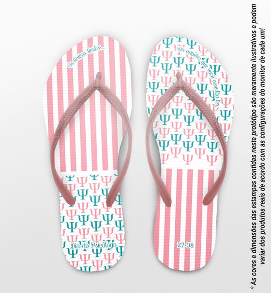 Chinelo Formatura Psicologia Listrado com Logos Personalizado COD 5826