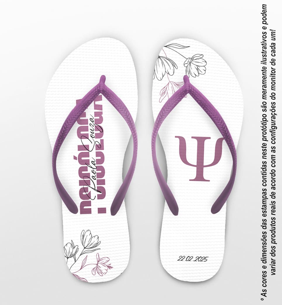 Chinelo Formatura Psicologia Personalizado COD 12804