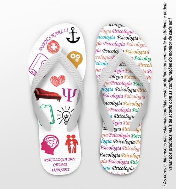 Chinelo Formatura Psicologia Rosa Personalizado COD 5223
