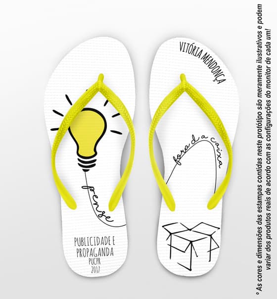 Chinelo Formatura Publicidade e Propaganda Fundo Branco com Lâmpada Personalizado COD 5829