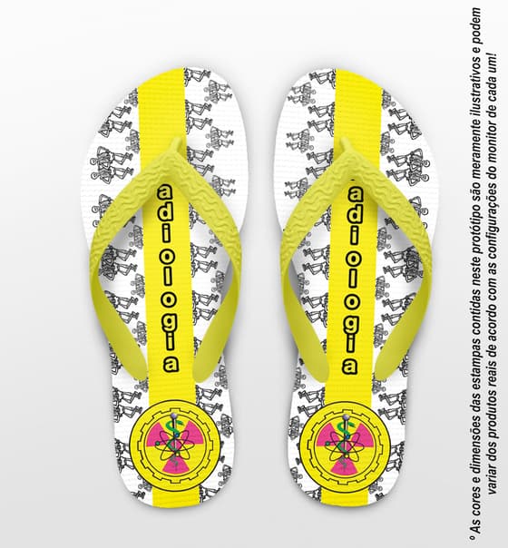 Chinelo Formatura Radiologia Amarelo Personalizado COD 3657