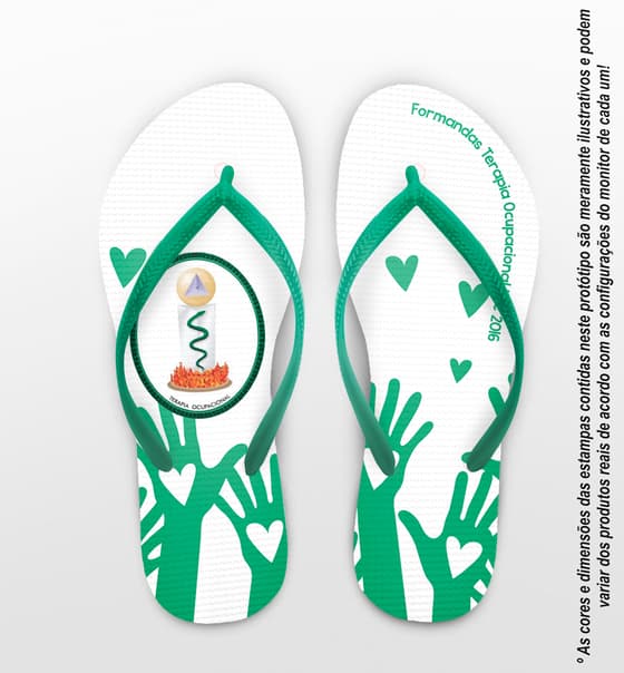 Chinelo Formatura Terapia Ocupacional Coração Personalizado COD 3432