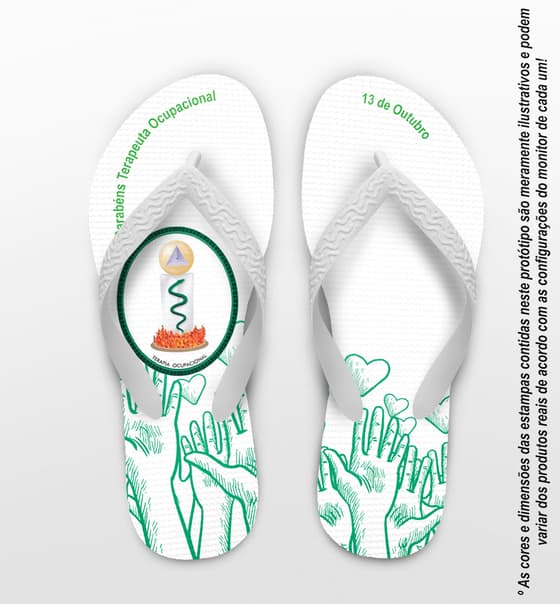 Chinelo Formatura Terapia Ocupacional Mãos Personalizado COD 3433