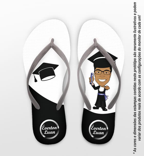 Chinelo Formatura Terceirão Masculino Personalizado COD 3108