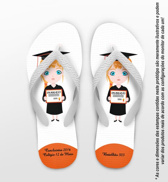 Chinelo Formatura Terceirão Meninas - Personalizado COD 3084