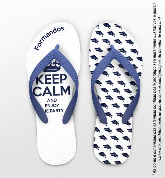 Chinelo Formatura Terceiro Ano Azul Personalizado COD 3070