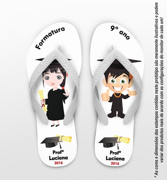 Chinelo Personalizado Formatura 9º Ano Menina e Menino COD 6763