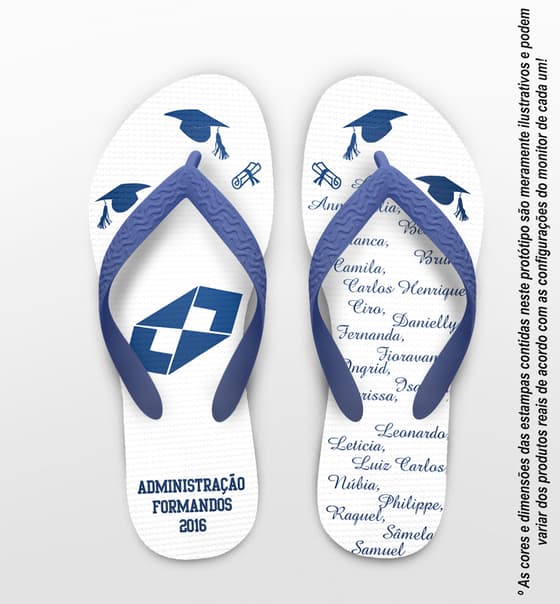 Chinelo Personalizado Formatura Administração com Nomes COD 6755