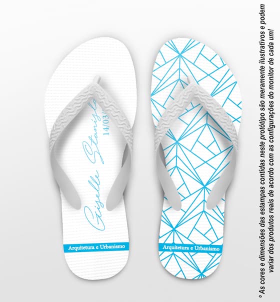 Chinelo Personalizado Formatura Arquitetura e Urbanismo Azul COD 6384