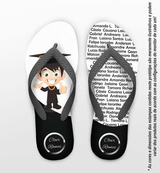 Chinelo Personalizado Formatura com Boneco COD 6759