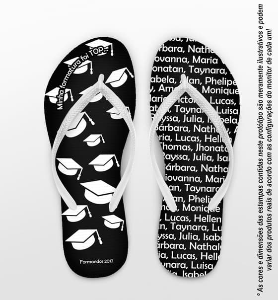 Chinelo Personalizado Formatura com Capelos COD 6758