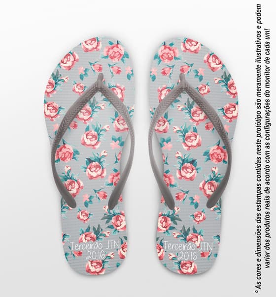 Chinelo Personalizado Formatura com Flores COD 6766
