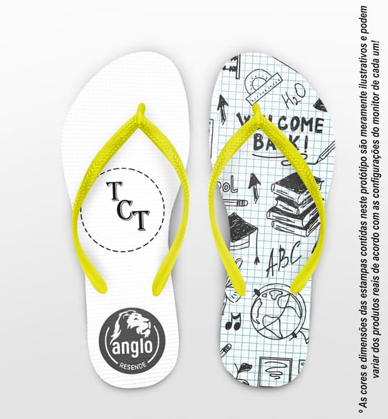 Chinelo Personalizado Formatura com Livros e Globos COD 6753
