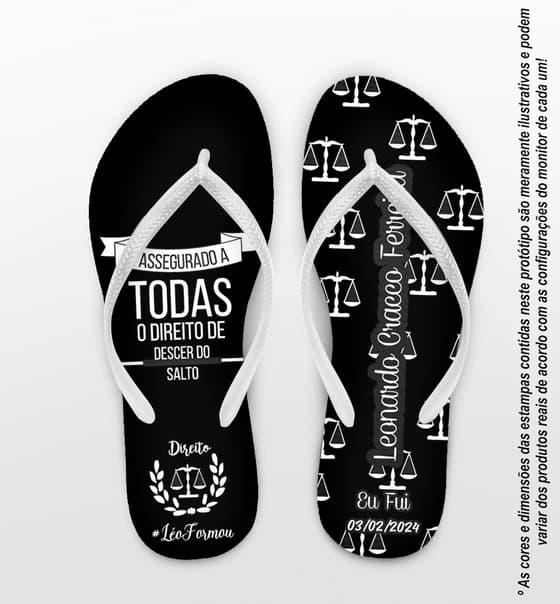 Chinelo Personalizado Formatura de Direito COD 6835