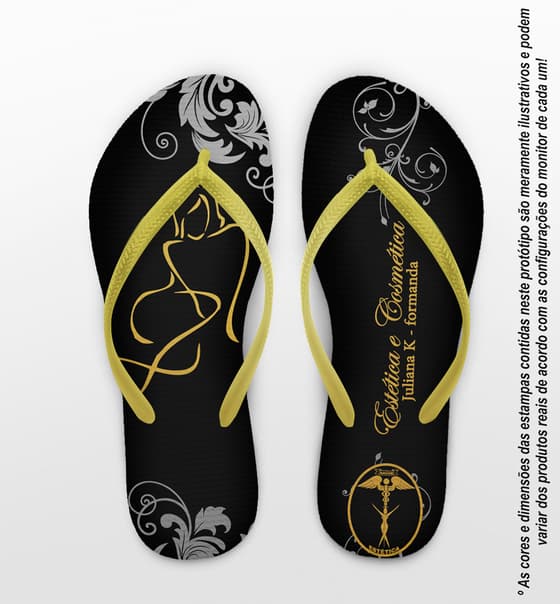 Chinelo Personalizado Formatura Estética com Flores COD 6344