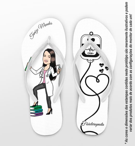 Chinelo Personalizado Formatura Medicina com Caricatura COD 6377