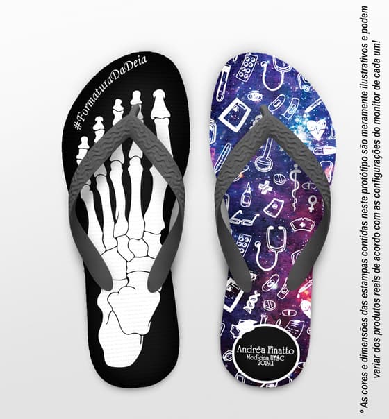 Chinelo Personalizado Formatura Medicina Esqueleto COD 6853