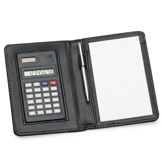 BLOCO DE ANOTAÇÕES COM CALCULADORA E CANETA