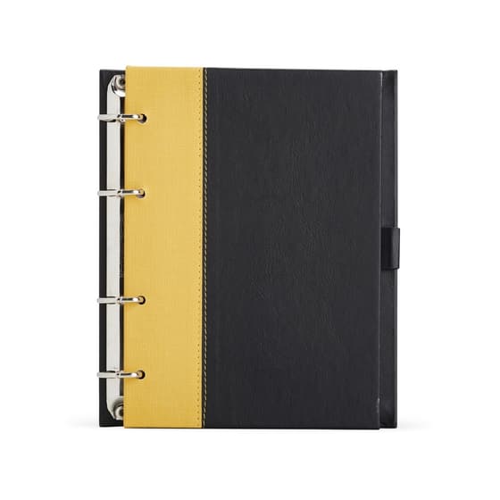 CADERNO FICHÁRIO DE COURO SINTÉTICO