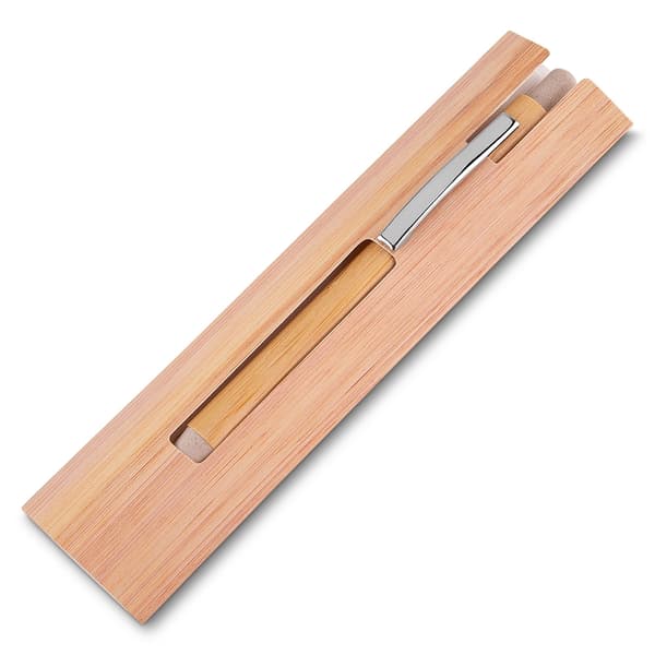 CANETA BAMBU C/ ESTOJO PAPEL