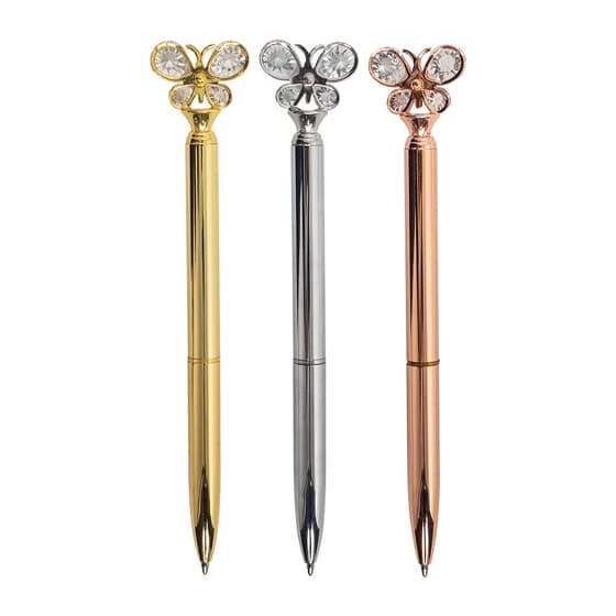 CANETA METAL BORBOLETA