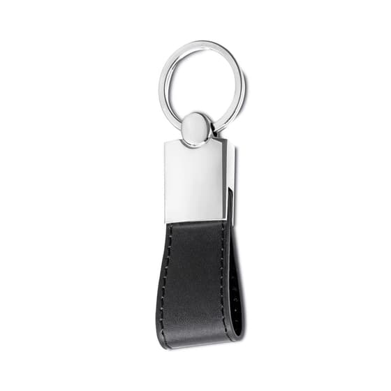 CHAVEIRO METAL C/ ALÇA COURO SINTÉTICO
