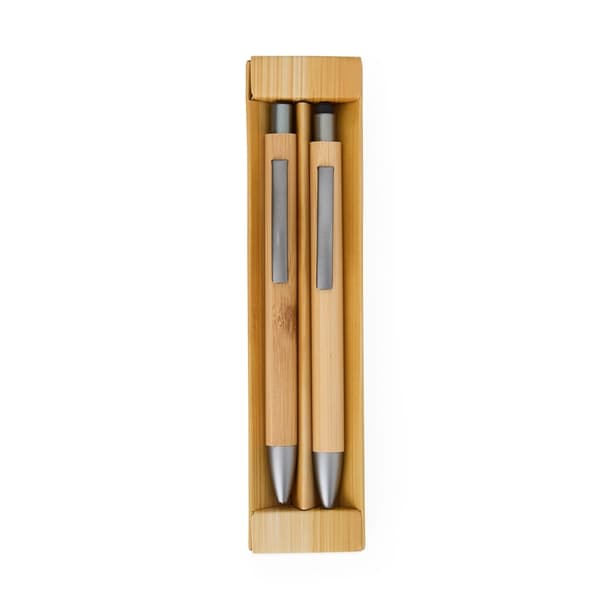 KIT ECOLÓGICO CANETA E LAPISEIRA BAMBU
