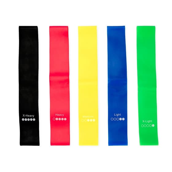KIT ELÁSTICOS PARA EXERCÍCIOS COM 5 PEÇAS
